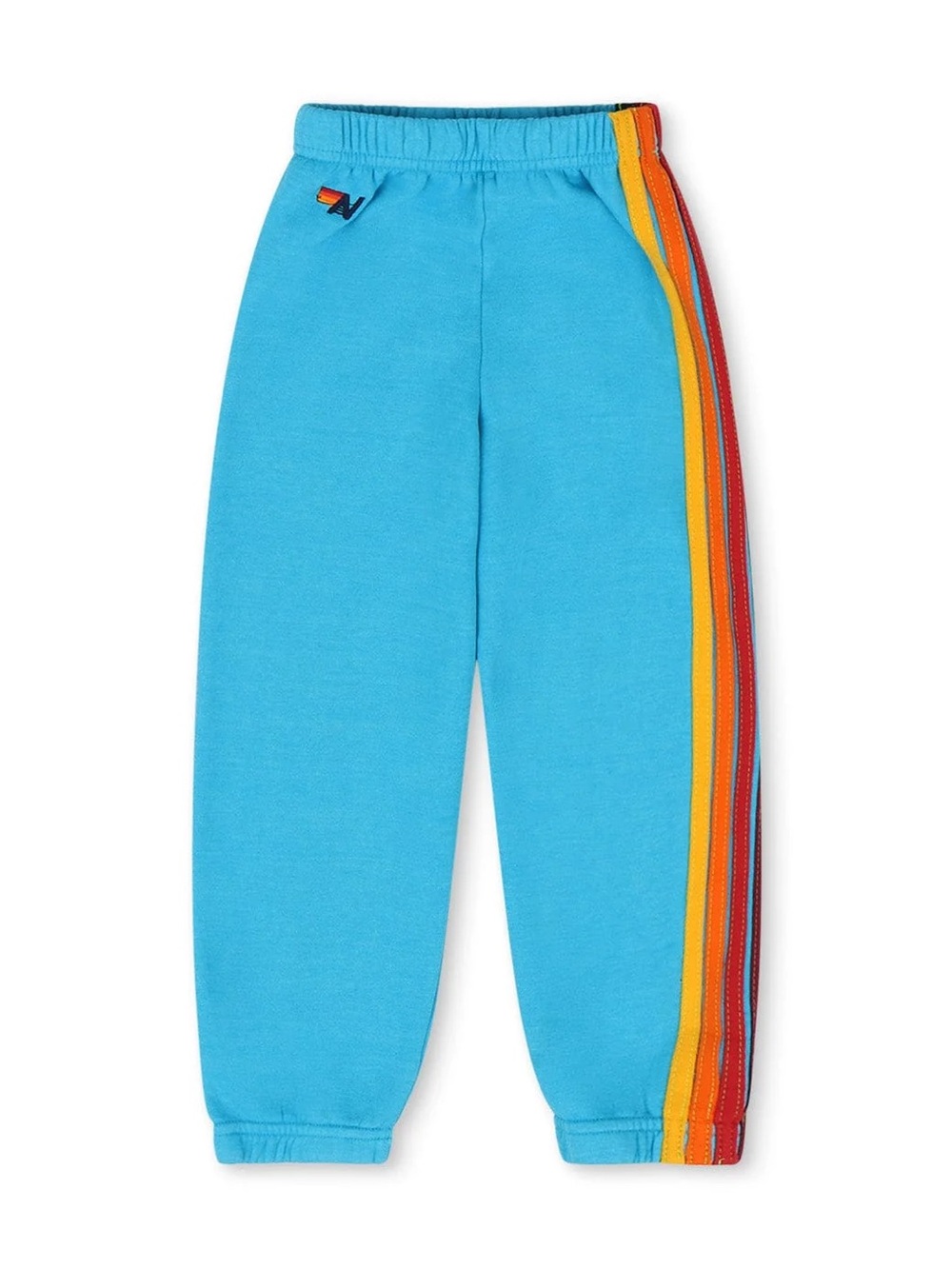 Aviator Nation Turquoise Kids Sweatpants with Rainbow Side Stripes
